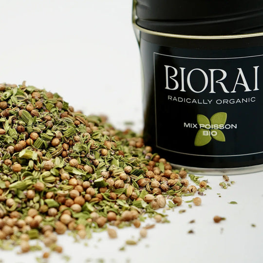 Épices bio pour poisson, graines de coriandre et fenouil, Mix Poisson BIORAI
