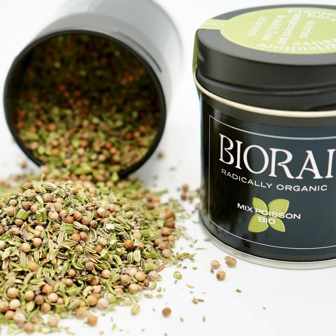 Mix Poisson Bio BIORAI, mélange de graines de coriandre et fenouil séchées