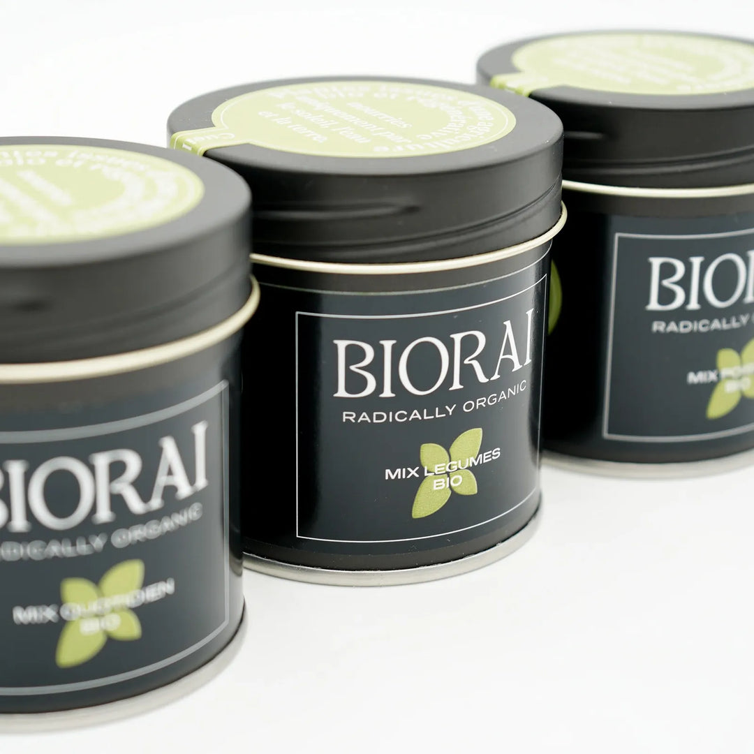 Trio d'herbes et épices bio BIORAI, Mix Légumes, Mix Quotidien et Mix Poisson